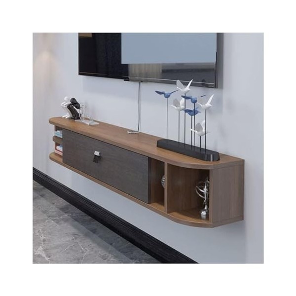 Meuble TV Suspendu Étagère TV Flottante étroite, Console TV Murale de 63 Pouces, étagère Flottante Moderne sous la TV, étagèr