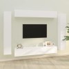 BaraSh Ensemble de Meubles TV 8 pcs Blanc Bois dingénierie,Meuble TV,Table Basse Salon Meuble TV,Table Basse LED Couleurs