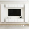 Camerina Ensemble de Meubles TV 10 pcs Blanc Aggloméré,Meuble Haut Salon,Meuble TV Étagère,Meuble dangle TV