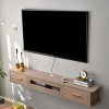 StrOux Meuble TV Flottant Meuble TV Flottant, projecteurs et Consoles de Jeu Meuble TV Mural en Bois, pour salles de Divertis