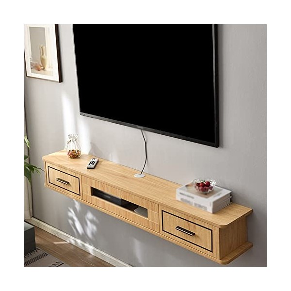 StrOux Meuble TV Flottant Meuble TV Flottant, projecteurs et Consoles de Jeu Meuble TV Mural en Bois, pour salles de Divertis