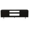 Miliboo Meuble TV Industriel métal Noir 2 Portes L150 cm Karl