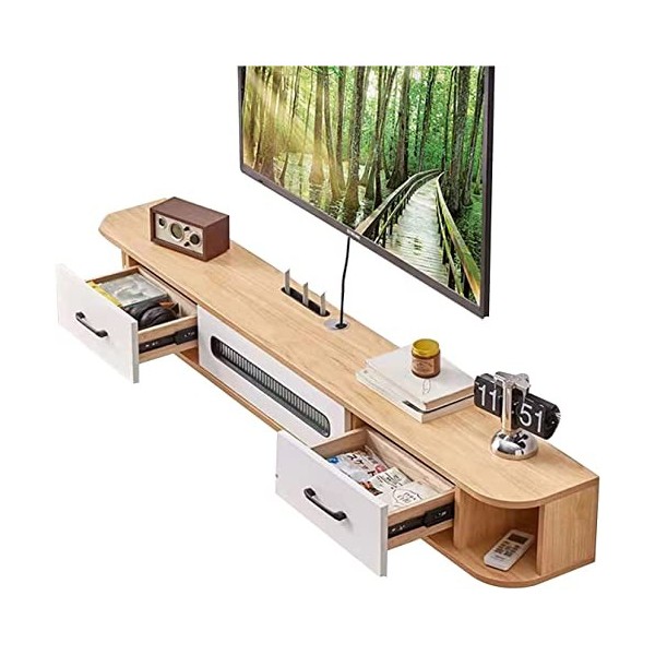 StrOux Meuble TV Flottant Meuble TV Mural Console multimédia Murale, Meuble TV Flottant Meuble Mural, étagère de Rangement mu