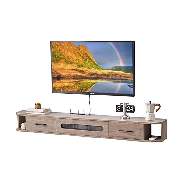 StrOux Meuble TV Flottant Meuble TV Mural Console multimédia Murale, Meuble TV Flottant Meuble Mural, étagère de Rangement mu