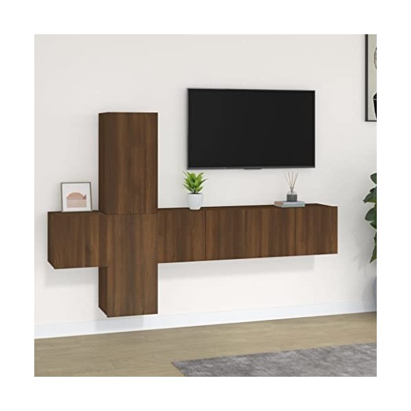 Home Hardware Businese Meuble TV 5 pièces Chêne Marron