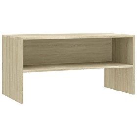 homiuse Meuble TV Chêne Sonoma 80x40x40 cm Aggloméré Bibliothèque Style Classique Support de TV Table TV Meuble Salon Armoire