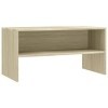 homiuse Meuble TV Chêne Sonoma 80x40x40 cm Aggloméré Bibliothèque Style Classique Support de TV Table TV Meuble Salon Armoire
