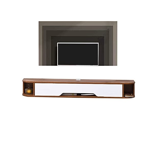 XIBANY Meuble TV Mural Meuble TV Flottant Meuble Mural, Console Média Murale, Étagère De Rangement Multimédia pour Salon Cham