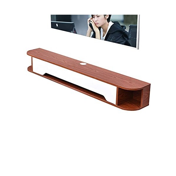XIBANY Meuble TV Mural Meuble TV Flottant Meuble Mural, Console Média Murale, Étagère De Rangement Multimédia pour Salon Cham