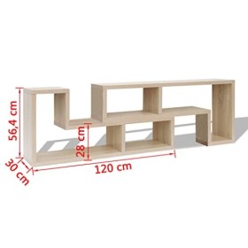 RAUGAJ Home Hardware Businese Meuble TV double en forme de L Chêne