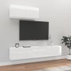 MATTUI Home Hardware Businese Meuble TV 3 pièces en bois Blanc brillant