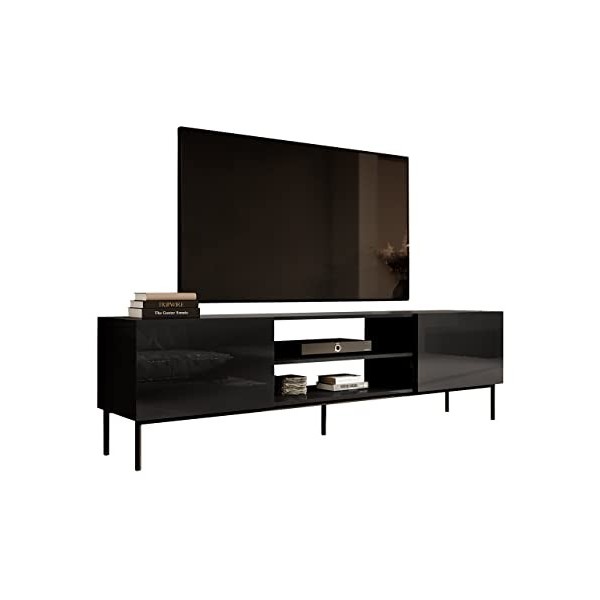 Mirjan24 Meuble TV Slide 200 K avec 2 compartiments et 2 rabats, système douverture sans poignée, meuble TV, meuble bas, meu