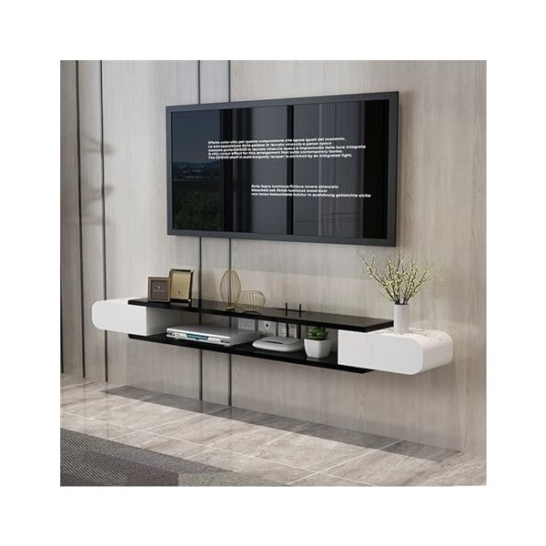 Meuble TV Console TV Murale Flottante Moderne de 55/63/70,8 Pouces avec étagère de Rangement Ouverte, Support de Stockage mul