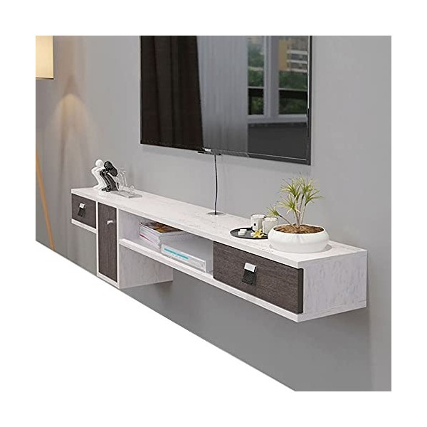 Meuble De Rangement Suspendu Pour Meuble Tv, Console Média Murale, Meuble Tv Flottant De 59 Pouces/Étagère De Rangement, Étag