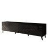 Mirjan24 Mukodi 200 Meuble TV pratique avec 4 portes, meuble TV bas avec ouverture sans poignée, buffet, banc TV noir/noir b