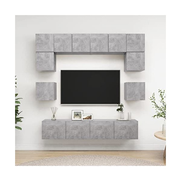 VEEKI Meuble TV, Meuble TV Suspendu, Meuble, Meuble TV avec Rangement,Meuble Industriel, Convient pour Salon ou Chambre, Ense