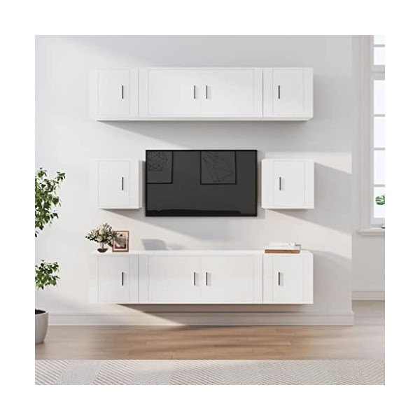 VEEKI Meuble TV, Meuble TV Suspendu, Meuble TV Industriel, Meuble TV Bois, Meuble Chambre, Convient pour Salon ou Chambre, En