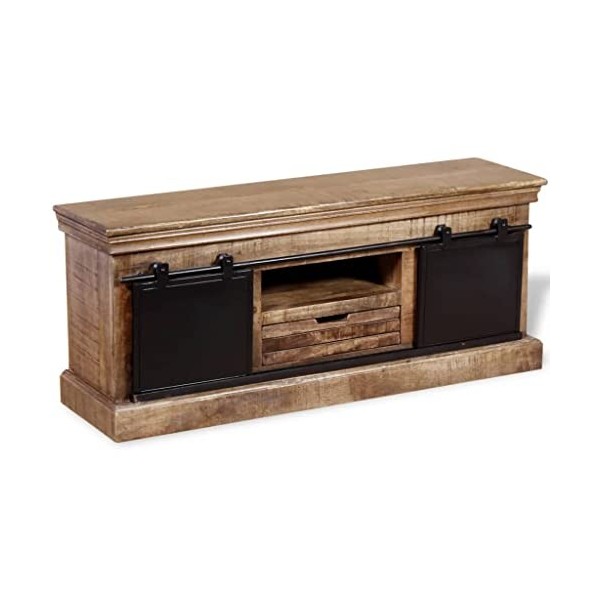 VEEKI Meuble TV, Meuble TV Suspendu, Meuble TV Industriel, Meuble TV Bois, Meuble Chambre, Convient pour Salon ou Chambre, av