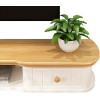 Meuble TV, Lowboard TV, Étagères flottantes, Étagère flottante pour meuble TV, Fabriqué en bois de pin naturel, Console multi