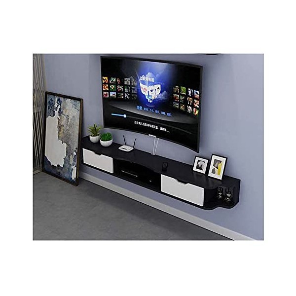 StrOux Meuble TV Flottant Meuble Meuble TV Meuble TV Mural pour Salon Console TV Meuble TV Meuble Mural 3 Compartiments pour