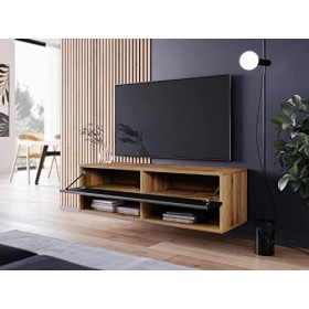 MINIO go for it - Armoire TV Lowboard Anne I 100x30x33 cm I avec Portes et Niches Ouvertes I Panneau de Particules Stratifié 