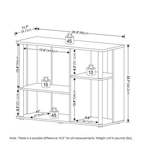 Furinno Classique Meuble poteaux en Plastique pour TV, Engineered Wood, Pin Ambre/Noir, 40-inch