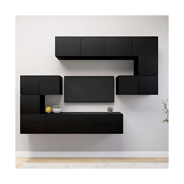 Meuble TV,Étagère TV Flottante, Support de Télévision Flottant Fixé au Mur Centre de Console Multimédia de Divertissement Gra