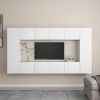 ARKEM Ensemble de Meubles TV 8 pcs Blanc Aggloméré,Table TV,Ensemble Meuble TV,Meuble TV