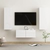 RAUGAJ Home Hardware Businese Meuble TV 3 pièces en bois Blanc brillant