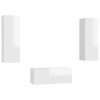 RAUGAJ Home Hardware Businese Meuble TV 3 pièces en bois Blanc brillant