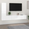 KEAAN Home Hardware Businese Meuble TV 4 pièces en bois Blanc brillant