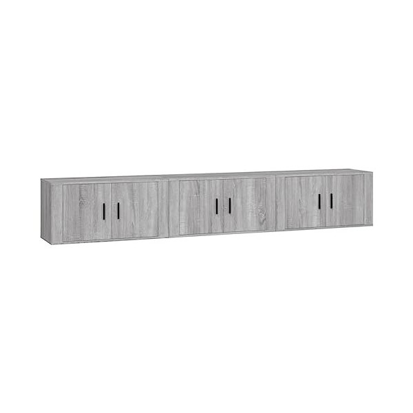 TALCUS Home Hardware Businese Meuble TV mural 3 pièces Gris Sonoma 80 x 34,5 x 40 cm