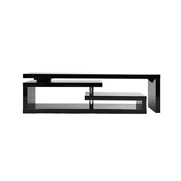 Miliboo Meuble TV Design laqué Brillant Noir pivotant L255 Max V2