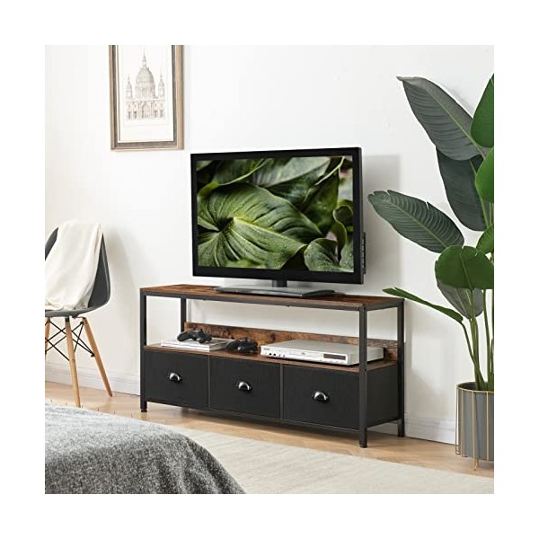 PRAISUN Meuble TV avec rangement et tiroirs, commode large pour chambre à coucher, centre de divertissement pour télévision d