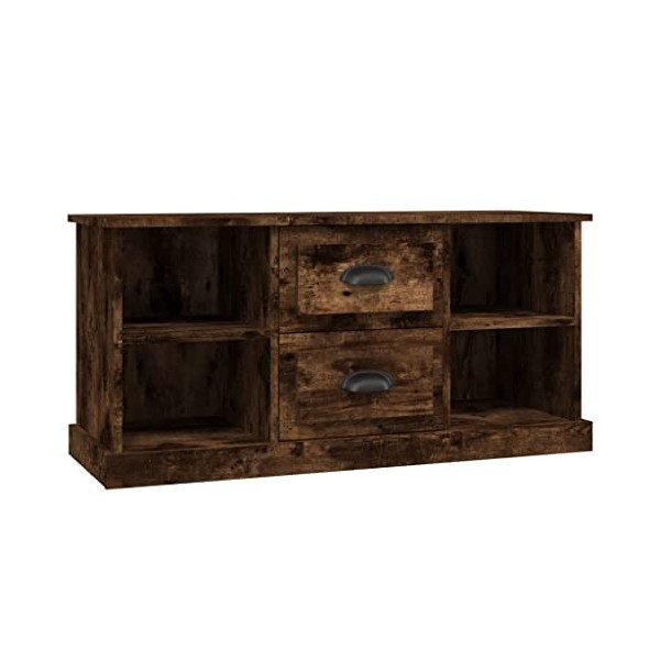 vidaXL Meuble TV chêne fumé 99,5x35,5x48 cm Bois dingénierie
