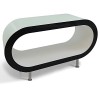 Zespoke Design Blanc Brillant avec Table Côtés Noirs Cerceau de Café TV/Meuble en Différentes Tailles