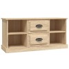 vidaXL Meuble TV chêne fumé 99,5x35,5x48 cm Bois dingénierie