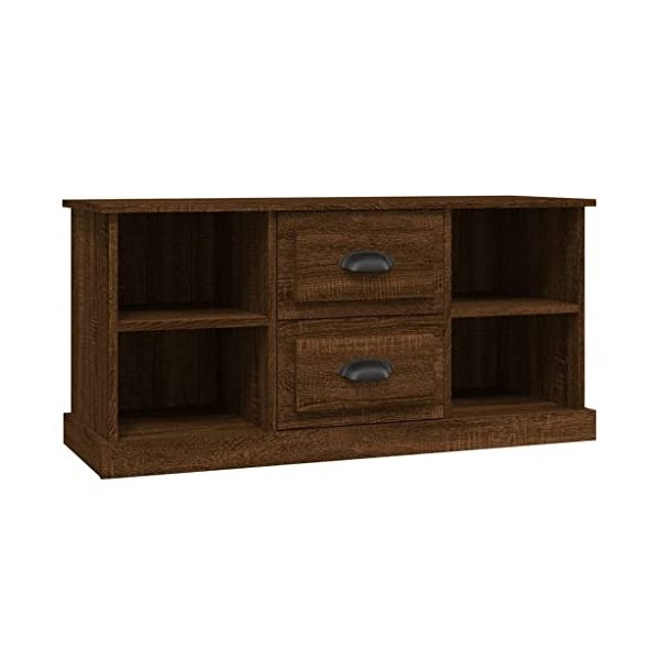 vidaXL Meuble TV chêne fumé 99,5x35,5x48 cm Bois dingénierie