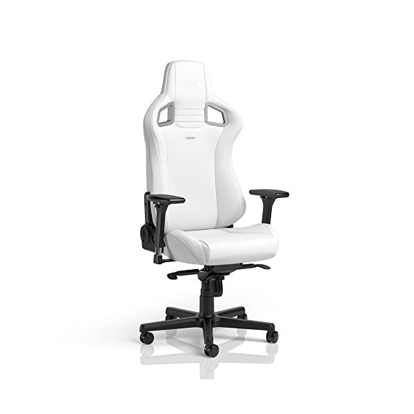 noblechairs Epic Chaise Gaming Blanc - Chaise de Jeu - Gaming Chair - Chaise Bureau Ergonomique - Chaise Pivotante - Fauteuil