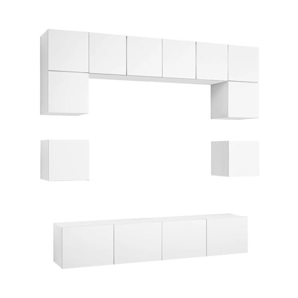 VEEKI Meuble TV, Meuble TV Suspendu, Meuble, Meuble TV avec Rangement，Meuble Industriel, Convient pour Salon ou Chambre, Ense