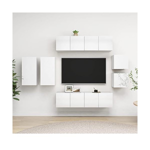 VEEKI Meuble TV, Meuble TV Suspendu, Meuble, Meuble TV avec Rangement，Meuble Industriel, Convient pour Salon ou Chambre, Ense