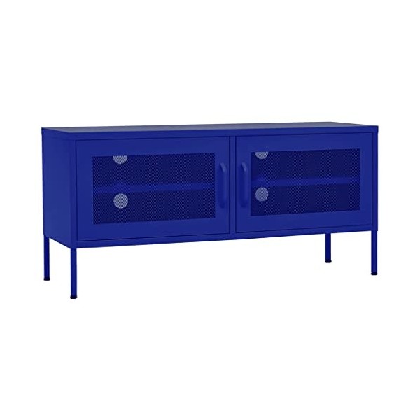 ECLAY Centres de divertissement & Meuble TV en acier Bleu marine 105 x 35 x 50 cm