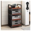 HONGKE SPORTING Media Storage Rack CD Rack, 4 Shelf Audio Video Media Rack Cabinet with Height Adjustable, Modern AV Cabinet 