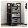 HONGKE SPORTING Media Storage Rack CD Rack, 4 Shelf Audio Video Media Rack Cabinet with Height Adjustable, Modern AV Cabinet 