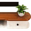 Meuble TV, Lowboard TV, Étagères flottantes, Étagère flottante pour meuble TV, Fabriqué en bois de pin naturel, Console multi