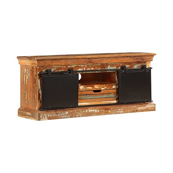 lvssiao Meuble de salon en bois massif recyclé 110 x 30 x 45 cm Meuble TV en bois pour salon chambre à manger