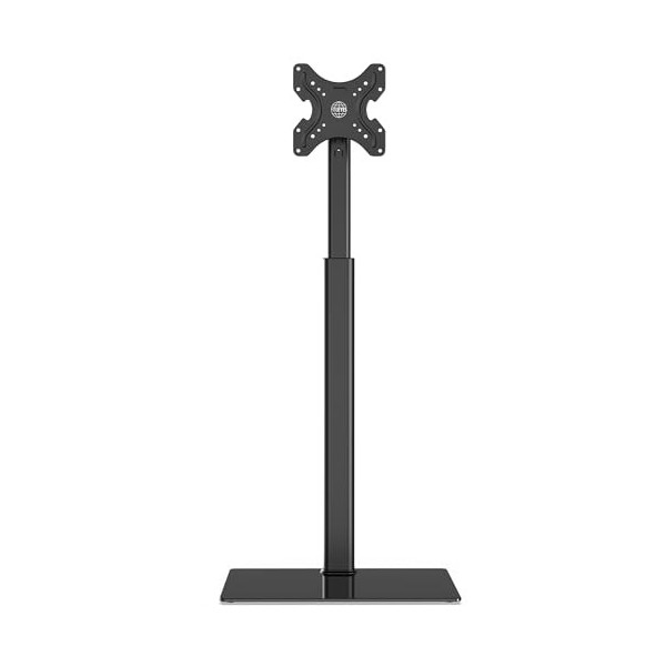 FITUEYES Support TV Pied avec Piédestal en Verre Trempé Pied TV Pivotant pour Téléviseur de 19-43 Pouce Ecran LED LCD Plasma 