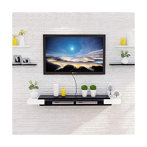 JUNNIU Meuble TV Meuble TV Unités Murales pour Salon Étagère Flottante Murale Meuble TV Fixé Au Mur Lecteur DVD/Blu-Ray Suppo