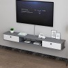 JUNNIU Console multimédia Murale avec 2 Portes, Meuble TV pour Centre de Divertissement Flottant, Support pour décodeur, Asse