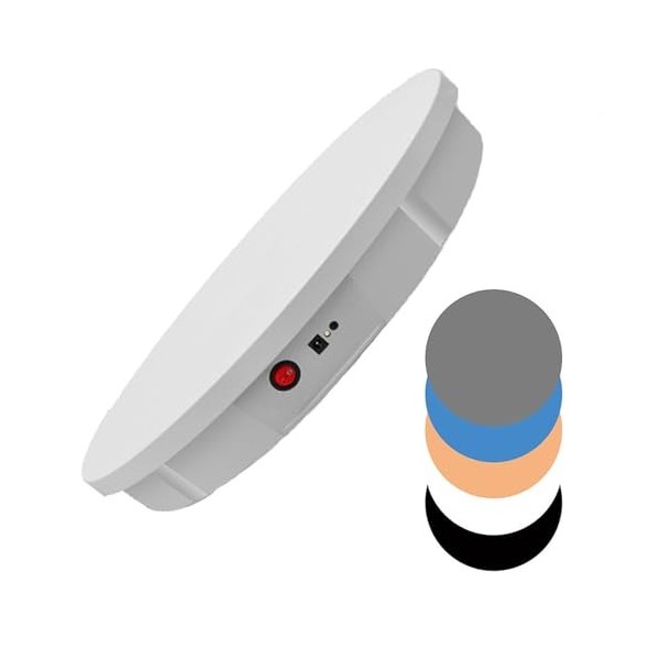 XqMart Plateau tournant électrique pour Photographie - réglable 90/180/360°, motorisé, avec 5 Fonds, pour vidéo en Direct, No